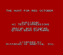 Hunt for Red October screenshot 2 for NES